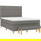  Box spring postelja z vzmetnico temno siva 140x200 cm blago, (20789752) | Shoptok.si