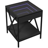  Noćni ormarić s beskonačnim LED svjetlima crni 40x40x49 cm | shoptok.hr