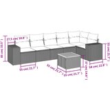  7-dijelni set vrtnih sofa od poliratana s jastucima bež | shoptok.hr