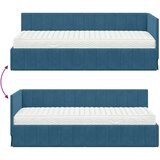 vidaXL kutni okvir kreveta s madracem plava 80 x 200 cm baršun | shoptok.hr