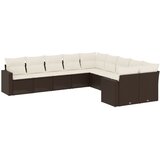  10-dijelni set vrtnih sofa od poliratana s jastucima smeđi | shoptok.hr