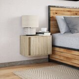  Zidni noćni ormarić s LED svjetlima boja hrasta sonome | shoptok.hr