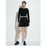 Koton Pleated Mini Skirt Chain Detailed Normal Waist Cene