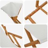  Ležaljka 4 pcs 3 Pozicija Čvrsto drvo eukaliptusa Krem | shoptok.hr