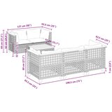  6-dijelni set vrtnih sofa s jastucima crni od poliratana Crna 55 x 55 x 36 cm | Shoptok.si