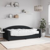  Dnevni krevet s madracem crni 90 x 190 cm od tkanine | shoptok.hr