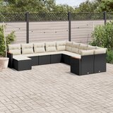  11-dijelni set vrtnih sofa od poliratana s jastucima crni Cijene