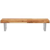  Zidna polica za umivaonik od čelika i masivnog bagremovog drva Smeđa 100 x 40 x 4 cm | shoptok.hr