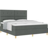  Box Spring postelja z vzmetnico temno siva super king tkanina, (22080856) | Shoptok.si