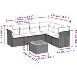  Vrtna garnitura - 7-dijelni set vrtnih sofa od poliratana s jastucima crni - Crna 3x kutna + stol + 3x srednja 1 | shoptok.hr