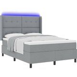  LED Box Spring Krevet Svijetlo siva 140 x 200 cm tkanina | shoptok.hr
