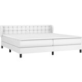  Box spring postelja z vzmetnico bela 200x200 cm umetno usnje, (20788807) | Shoptok.si