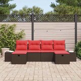  Sjedeća garnitura za vrt 6 kom. Smeđa poliratan 294 x 117 x 85 cm | Shoptok.si
