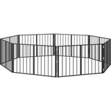  Vrata za pse 8 pcs Crna 100 x 60 cm Cinkani čelik | shoptok.hr