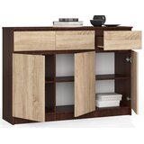 AKORD Komoda, 3 Vrata In 3 Predali, Wenge/Hrast Sonoma, (5000332174) | Shoptok.si