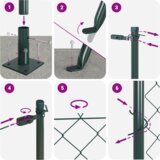 vidaXL Verižna ograja s 7 pritrjenimi stebri 1.4x10 m Galvanizirano jeklo | Shoptok.si
