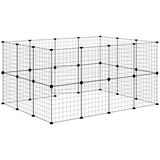  Kavez za ljubimce s 28 panela i vratima crni 35 x 35 cm čelični | shoptok.hr