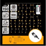 Aigostar LED spolja&amp;scaron;nji božićni niz 150xLED/6W/230V/8 funkcija 1,5x1m IP44 topla bela+daljinski upravljač Slike