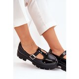 Boto Lacquered Women's Loafers With Buckle On Platform And Flat Heel Black Venda | Shoptok.si