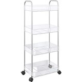 Kolica za pohranu 4 nivoa prozirna 37x28x95 cm akril | shoptok.hr