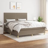  Krevet s oprugama i madracem smeđesivi 160x200 cm tkanina | shoptok.hr