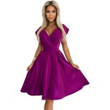 Numoco Flared dress with a clutch neckline and belt | ePonuda.com