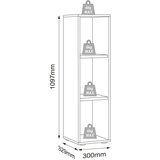 MID.YOU Pisarniški Regal Salia B30, Antracit, Barva Hrasta | Shoptok.si