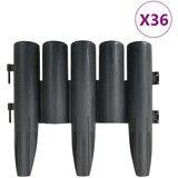 vidaXL Obroba za trato 36 kosov antracitna 10 m PP | Shoptok.si