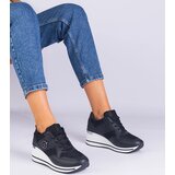 Gemre Eralda women's black sneakers adorned with a metallic insert | shoptok.hr