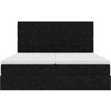 vidaXL Otomanski posteljni okvir z vzmetnicami črn 180x200cm žamet | Shoptok.si