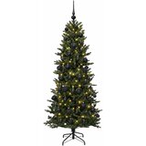  Umjetno božićno drvce s kuglicom 210 cm 300 LED lampica - Zelena 210 cm s LED-ima i crnim lopticama | shoptok.hr