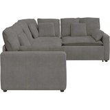  Modularna sofa s jastucima, korduro tkanina, svijetlo siva | shoptok.hr