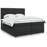 vidaXL Box spring postelja z vzmetnico črna 200x200 cm umetno usnje Cene