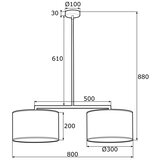  Argon 0898 - Luster na šipci KARIN 2xE27/15W/230V mesing/crna | Eponuda.com