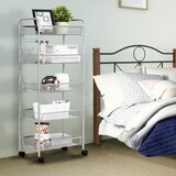  5-katni kolica, kuhinjski kolica, mrežasta polica, kuhinjski kolica s kotačima od sive metalne legure | shoptok.hr