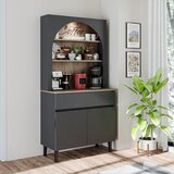 Hanah home 2805 kafe bar ormarić 90 × 179 × 42 cm, antracit/atlantski bor Cene