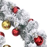  Božićni vijenac s kuglicama i LED svjetlima zeleni 5 m PVC | shoptok.hr