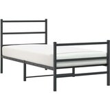 Metalni okvir kreveta s uzglavljem i podnožjem crni 90 x 200 cm | shoptok.hr