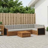  Set vanjskih sofa 6 kom. Prirodna i svjetlosiva Poliester | shoptok.hr