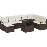  9-dijelni vrtni set sofe s jastucima smeđi poli ratan 2-sjedna vrtna sofa s jastucima smeđi poli ratan | shoptok.hr