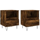  The Living Store Nočna omarica 2 kosa dimljen hrast 40x35x50 cm inženirski les - Nočna Omarica, (21500612) | Shoptok.si