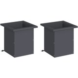  Vrtna posuda za sadnju s LED svjetlom 2 kom. Antracit - Antracit 30 x 30 x 30 cm 2 | shoptok.hr