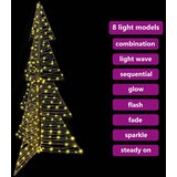vidaXL Božićno drvce s 240 LED svjetlima Topla bijela 180 cm Ratan | shoptok.hr