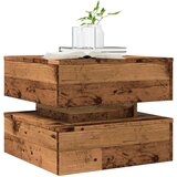 vidaXL Stolić za kavu s LED svjetlima boja staro drvo 50 x 50 x 40 cm | shoptok.hr