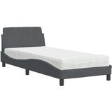 Krevet s madracem Dover tamnosivi 90x190 cm baršunasti | Eponuda.com
