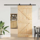  Klizna vrata NARVIK Prirodna i crna 100 x 210 cm (213,5 cm) | Eponuda.com
