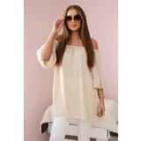 Kesi Spanish blouse with ruffles on the sleeve beige | shoptok.hr