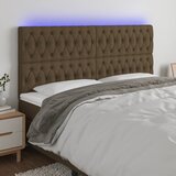  LED uzglavlje tamnosmeđe 200x7x118/128 cm od tkanine | Eponuda.ba