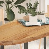 vidaXL Mizna plošča svetlo rjava 140x60x4 cm trdna hrastovina ovalna Cene