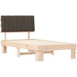 vidaXL Posteljni okvir z oblazinjenim vzglavjem Taupe 100 x 200 cm | Shoptok.si